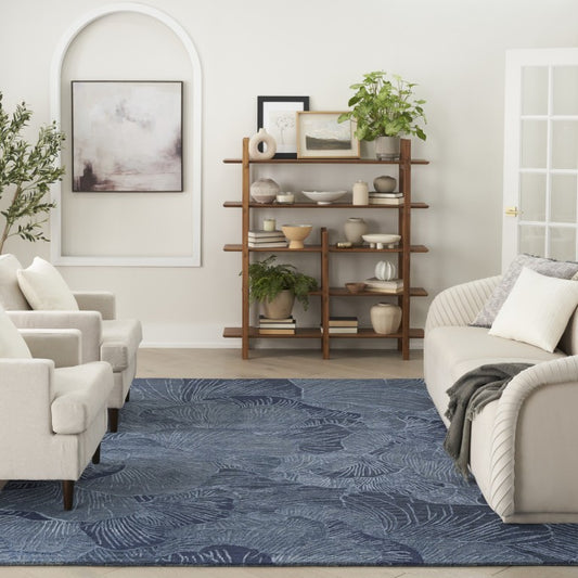 Nourison The Avra Rug Collection in Blue, featuring a contemporary design for elegant living spaces