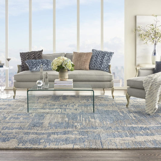 The Ellora Contemporary Rug Collection in stylish living room setting with modern decor