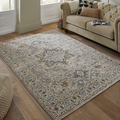 Luxury rug from The Legacy Rug Collection with intricate patterns in a neutral colour palette
