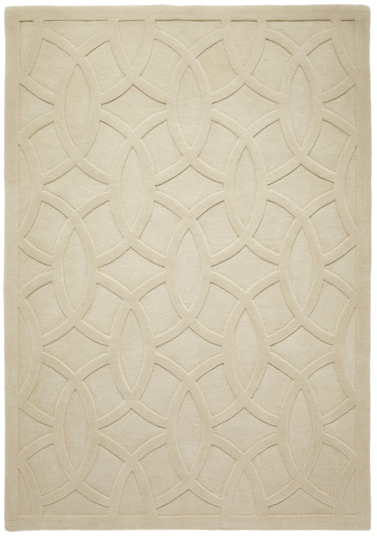 The Priory Wool Collection luxury rug with a stylish geometric design in neutral tones