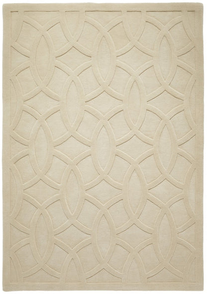 The Priory Wool Collection luxury rug with a stylish geometric design in neutral tones