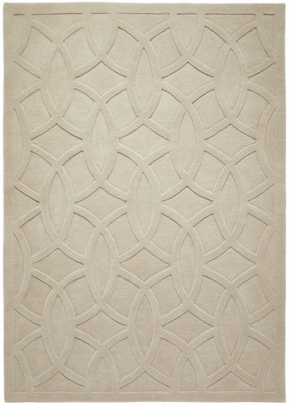 Elegant luxury rug from The Priory Wool Collection featuring a textured geometric pattern in neutral tones