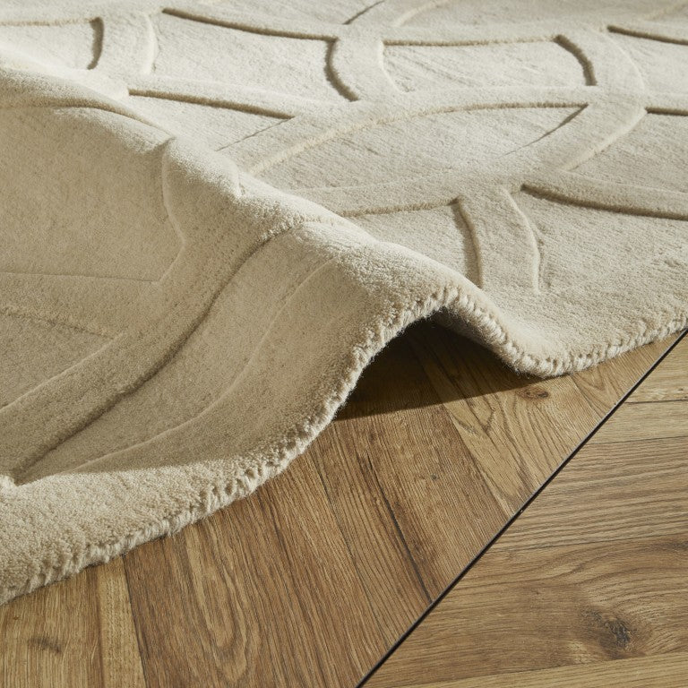 Concept Looms The Priory Wool Collection Luxury Rug in neutral tones with textured design