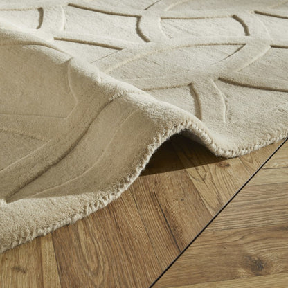 Concept Looms The Priory Wool Collection Luxury Rug in neutral tones with textured design