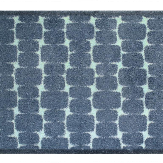 Turtle Mats Little Lohko Design floor mat in blue with a modern geometric pattern