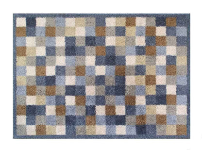 Neutral Squares Indoor Floor Mat - London Luxury Rugs Online
