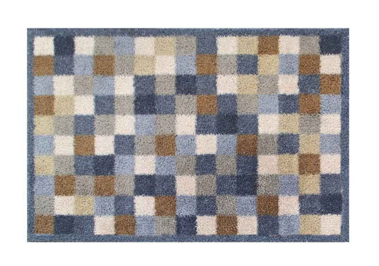 Neutral Squares Indoor Floor Mat - London Luxury Rugs Online