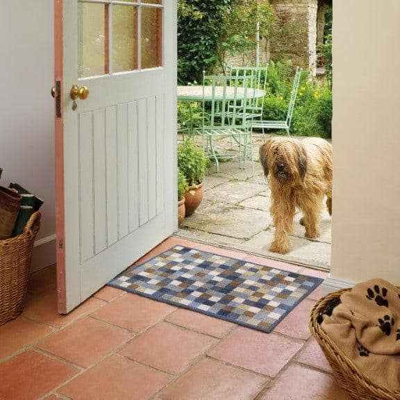 Neutral Squares Indoor Floor Mat - London Luxury Rugs Online