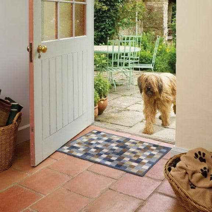 Neutral Squares Indoor Floor Mat - London Luxury Rugs Online