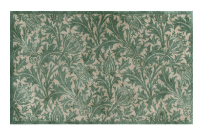 Turtle Mats Thistle Design indoor Mat with green and beige floral thistle pattern floor mat