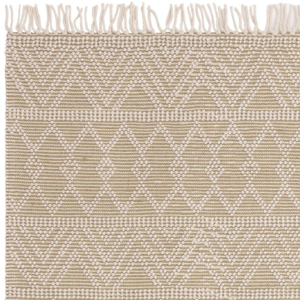 Beige and white luxury rug from the Boho Collection Asra Rug by Asiatic with geometric patterns and fringed edges