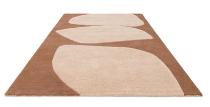 Asiatic luxury rug featuring a contemporary design canvas rug in beige and brown geometric shapes