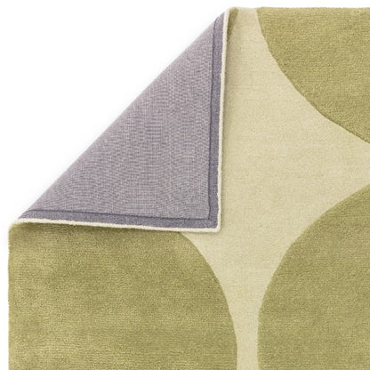 Asiatic luxury rug with green and beige geometric pattern featuring Contemporary Design Canvas Rug style