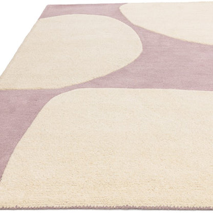 Asiatic luxury rug featuring a Contemporary Design Canvas Rug with soft cream and muted mauve geometric shapes