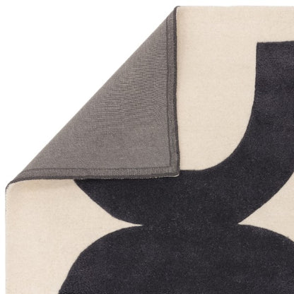 Luxury rug by Asiatic with a contemporary design canvas rug featuring black and cream geometric patterns