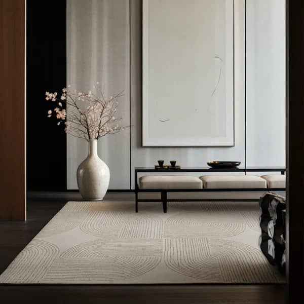 Pure Wool Beige Handmade Luxury Rug - London Luxury Rugs Online